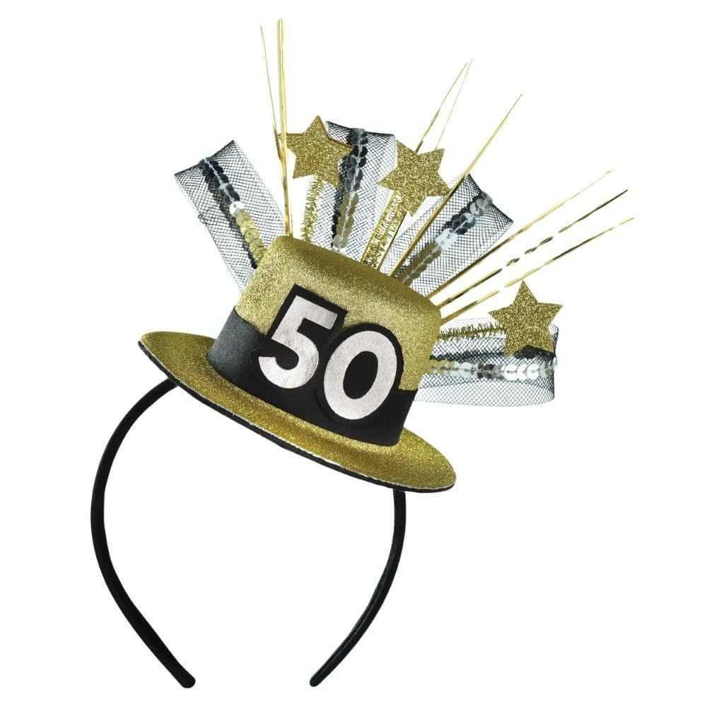 Gold 50th Celebration Headband